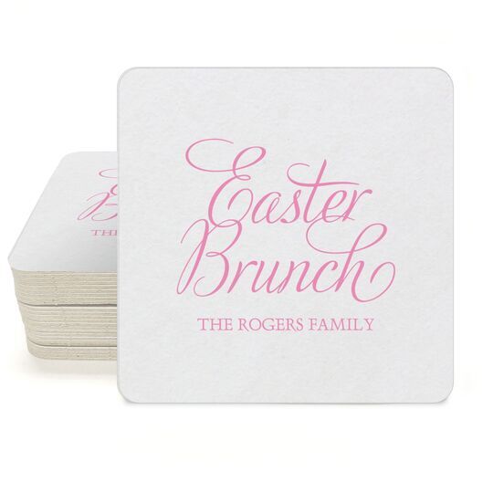 Easter Brunch Square Coasters
